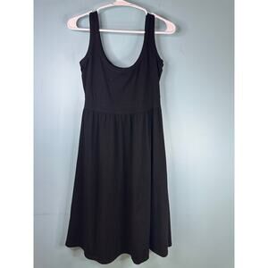 Green Cotton Black tank dress empire waist festival, beachy cover-up Size Medium